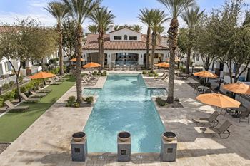 Two resort style swimming pools with spas
